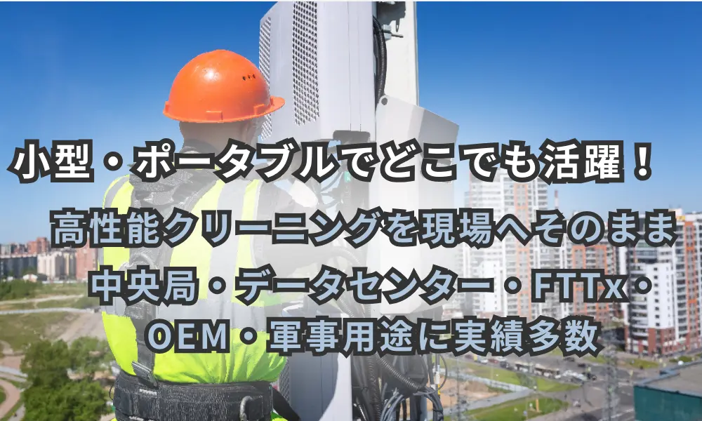 Pro360™の携帯性を訴求する現場写真バナー